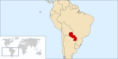 Paraguay plek op die wêreld kaart