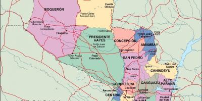 Kaart van politieke Paraguay