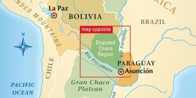 Kaart van rio Paraguay